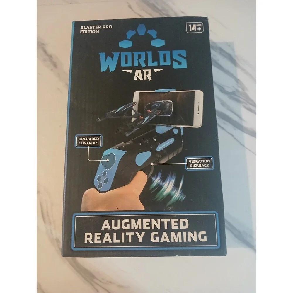 New Worlds AR Augmented Reality Bluetooth Gaming Blaster Pro - Edition ~ Blue